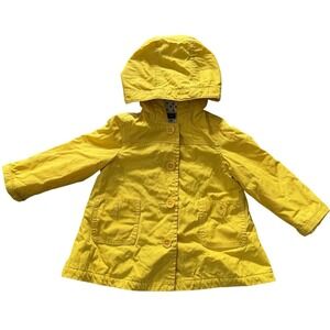 Baby GAP Canvas Jacket With Hood Button Up Toddler 4yr Duck Yellow Spring Coat